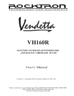 Preview for 1 page of Rocktron Vendetta VH160R User Manual