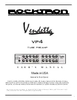 Preview for 1 page of Rocktron Vendetta VP4 User Manual