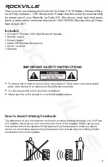 Preview for 3 page of Rockville Go Party X10 Owner'S Manual