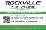 Preview for 1 page of Rockville KRYPTON MF3 Owner'S Manual