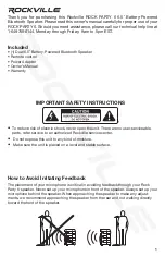 Preview for 3 page of Rockville ROCK PARTY 6 Owner'S Manual