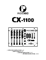 Предварительный просмотр 1 страницы Rodec CX-1100 Operating Instructions Manual