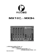 Предварительный просмотр 1 страницы Rodec MX180 MKII Operating Instructions Manual