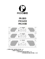 Preview for 1 page of Rodec PA1600 Operating Instructions Manual