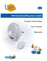 Preview for 1 page of rodger Wireless bedwetting alarm system Product Information, User Manual, Warranty