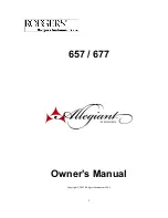 Предварительный просмотр 1 страницы Rodgers Allegiant 657 Owner'S Manual