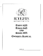 Rodgers Essex 625 Owner'S Manual preview