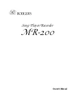 Preview for 1 page of Rodgers MR-200 Owner'S Manual