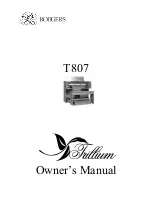 Предварительный просмотр 1 страницы Rodgers Trillium T807 Owner'S Manual