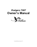 Предварительный просмотр 2 страницы Rodgers Trillium T807 Owner'S Manual