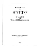 Preview for 2 page of Rodgers Windsor 840 Owner'S Manual