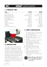 Preview for 16 page of Rodia 405TS Operating Manual