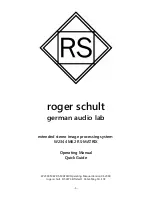 roger schult W2344 MK2 Operating Manual preview