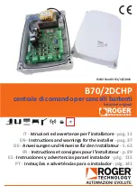 Preview for 1 page of Roger Technology 2DCHP Instruction And Warnings For The Installer