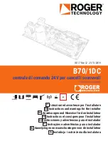 Предварительный просмотр 1 страницы Roger Technology B70/1DC Instruction And Warnings For The Installer