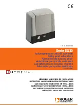 Roger Technology BG30/1003/HS Instructions And Recommendations For The Installer preview