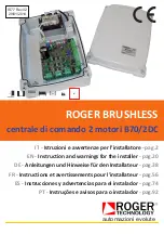 Roger Technology BRUSHLESS B70/2DC Instruction And Warnings For The Installer preview