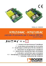 Roger Technology H70/104AC Instruction And Warnings For The Installer предпросмотр