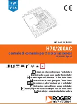 Roger Technology H70/200AC Instruction And Warnings For The Installer preview