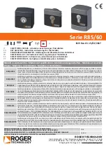 Roger Technology R85/60 Series Instruction And Warnings For The Installer preview