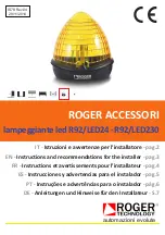 Roger Technology R92/LED230 Instructions And Recommendations For The Installer preview