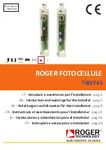 Roger Technology T90/F4S Instruction And Warnings For The Installer предпросмотр