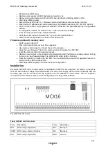 Preview for 9 page of Roger MCX16-AP Operating Manual