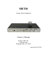 Rogue Audio METIS METIS Vacuum Tube Preamplifier Owner'S Manual preview