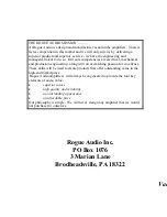 Preview for 16 page of Rogue Audio Rogue M-120 Owner'S Manual