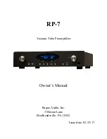 Preview for 1 page of Rogue Audio RP-7 Owner'S Manual