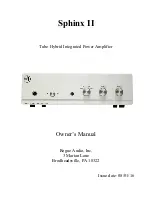 Rogue Audio Sphinx II Owner'S Manual preview