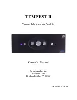 Preview for 1 page of Rogue Audio TEMPEST II Owner'S Manual