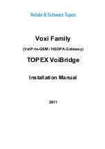 Preview for 1 page of Rohde & Schwarz Topex TOPEX VoiBridge Installation Manual