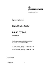 Preview for 1 page of Rohde & Schwarz 1094.0006.65 Operating Manual