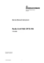 Preview for 1 page of Rohde & Schwarz 1138.4000 Service Manual