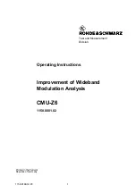 Rohde & Schwarz CMU-Z6 Operating Instructions Manual preview