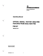 Preview for 1 page of Rohde & Schwarz FSE-B7 Operating Manual