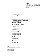 Rohde & Schwarz ZVC Operating Manual preview