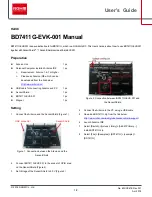 Preview for 1 page of Rohm BD7411G-EVK-001 User Manual