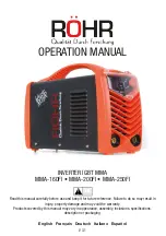 Rohr MMA-160FI Operation Manual preview