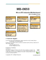 ROHS MB-i9650 Quick Installation Manual предпросмотр