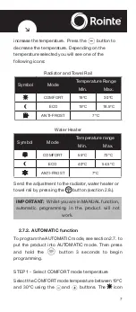 Preview for 7 page of Rointe BASIC control Instruction Manual