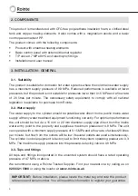 Preview for 4 page of Rointe Geneva 050DHW4 User Manual