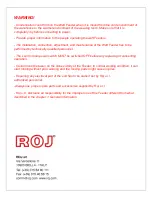 Предварительный просмотр 2 страницы ROJ SUPER ELF X3 Operating Instructions Manual