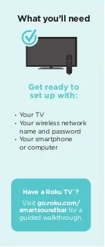 Preview for 3 page of Roku Smart Soundbar Quick Start Manual