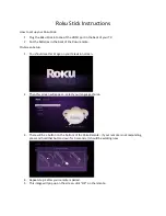 Preview for 1 page of Roku Streaming Stick Instructions