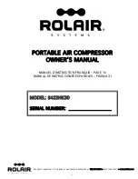 Предварительный просмотр 1 страницы Rolair 8422HK30 Owner'S Manual