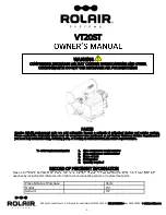 Preview for 1 page of Rolair VT20ST Owner'S Manual