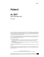 Preview for 3 page of Roland A-37 Owner'S Manual