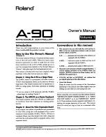 Preview for 3 page of Roland A-90 Owner'S Manual